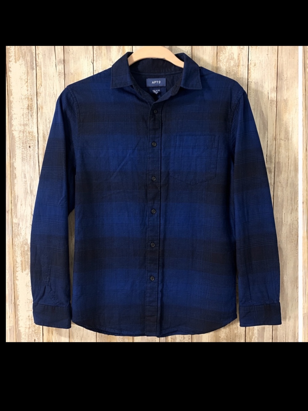 Small Men’s Casual Blue Plaid Button Down